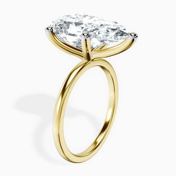 14kt Yellow Gold Four Prong Solitaire 1.5mm Lab Diamond Ring standing product image one