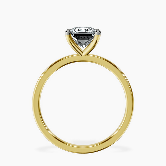 10kt Yellow Gold Four Prong Solitaire 1.5mm Lab Diamond Ring side right image one