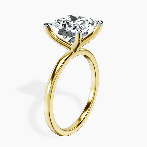 18kt Yellow Gold Four Prong Solitaire 1.5mm Lab Diamond Ring standing product image one