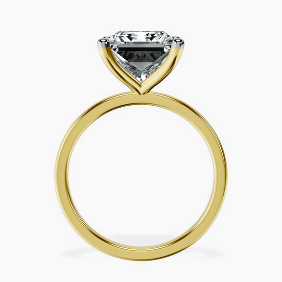 18kt Yellow Gold Four Prong Solitaire 1.5mm Lab Diamond Ring side right image one