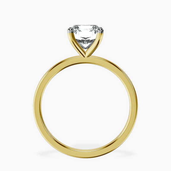 14kt Yellow Gold Four Prong Solitaire 1.5mm Lab Diamond Ring side right image one