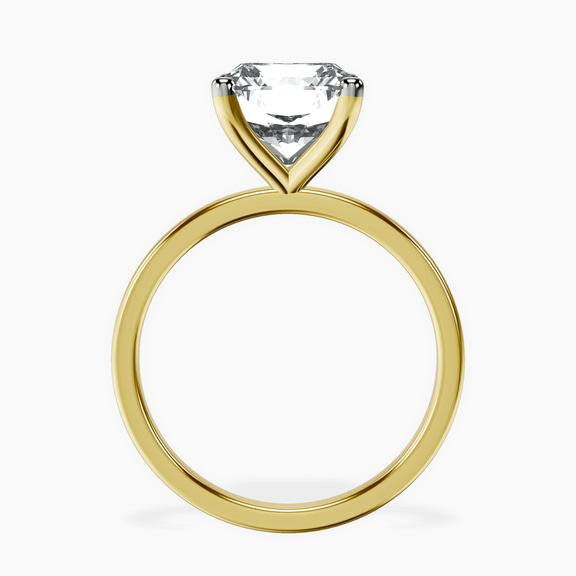 18kt Yellow Gold Four Prong Solitaire 1.5mm Lab Diamond Ring side right image one