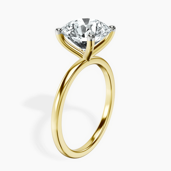 14kt Yellow Gold Four Prong Solitaire 1.5mm Lab Diamond Ring standing product image one