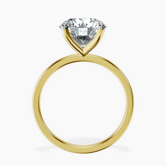 14kt Yellow Gold Four Prong Solitaire 1.5mm Lab Diamond Ring side right image one