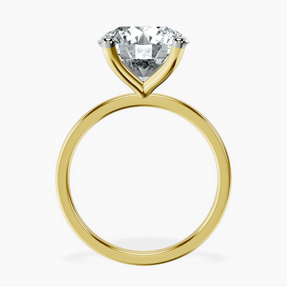 14kt Yellow Gold Four Prong Solitaire 1.5mm Lab Diamond Ring side right image one