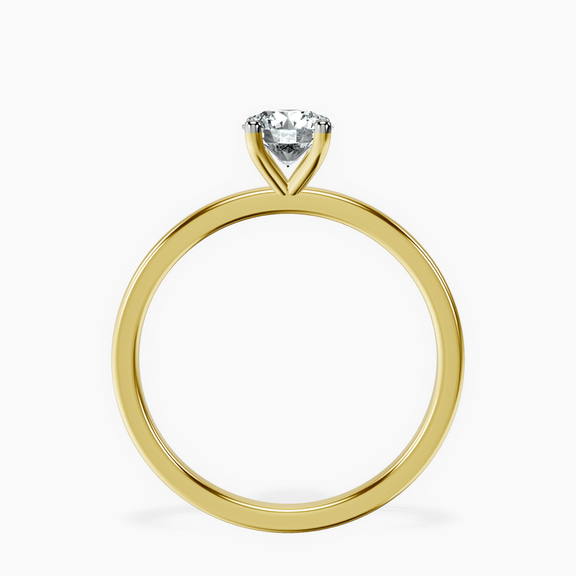 10kt Yellow Gold Four Prong Solitaire 1.5mm Lab Diamond Ring side right image one
