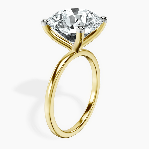 14kt Yellow Gold Four Prong Solitaire 1.5mm Lab Diamond Ring standing product image one
