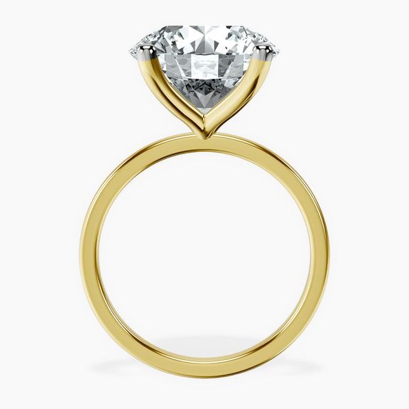 14kt Yellow Gold Four Prong Solitaire 1.5mm Lab Diamond Ring side right image one