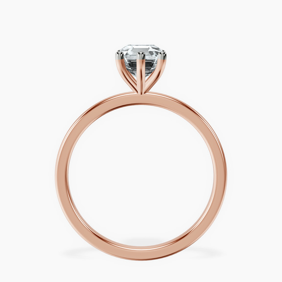 14kt Rose Gold Six Prong Solitaire 1.5mm Lab Diamond Ring side right image one
