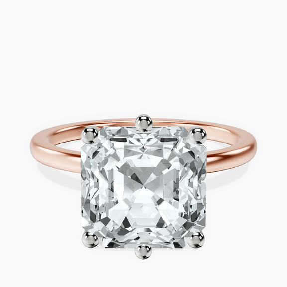 10kt Rose Gold Six Prong Solitaire 1.5mm Lab Diamond Ring front image