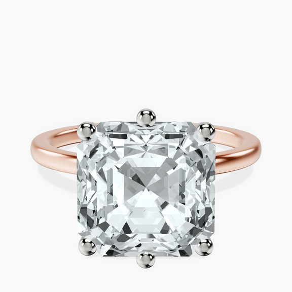 14kt Rose Gold Six Prong Solitaire 1.5mm Lab Diamond Ring front image