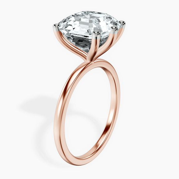 14kt Rose Gold Six Prong Solitaire 1.5mm Lab Diamond Ring standing product image one