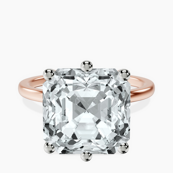 10kt Rose Gold Six Prong Solitaire 1.5mm Lab Diamond Ring front image