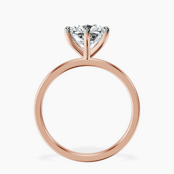 10kt Rose Gold Six Prong Solitaire 1.5mm Lab Diamond Ring side right image one