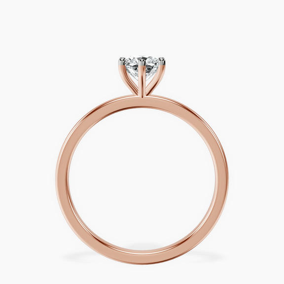 10kt Rose Gold Six Prong Solitaire 1.5mm Lab Diamond Ring side right image one