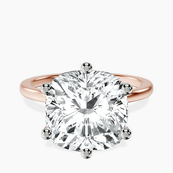 14kt Rose Gold Six Prong Solitaire 1.5mm Lab Diamond Ring front image