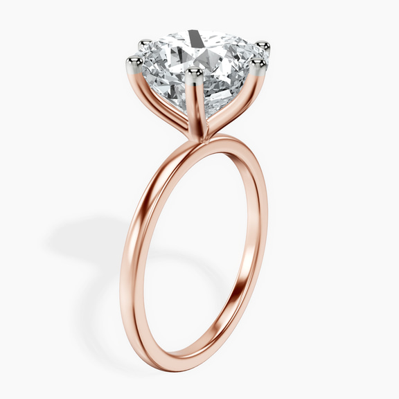14kt Rose Gold Six Prong Solitaire 1.5mm Lab Diamond Ring standing product image one