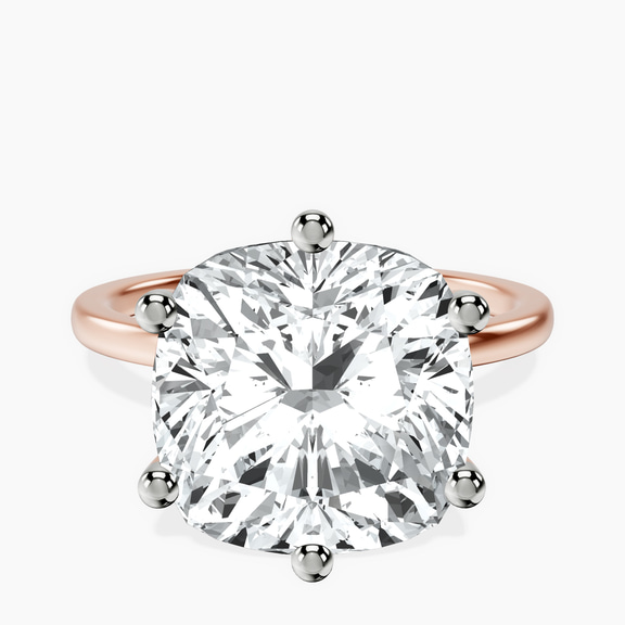 18kt Rose Gold Six Prong Solitaire 1.5mm Lab Diamond Ring front image