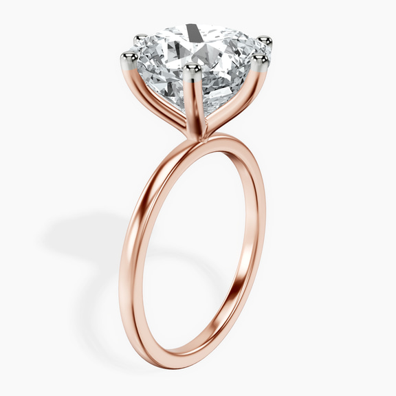 18kt Rose Gold Six Prong Solitaire 1.5mm Lab Diamond Ring standing product image one