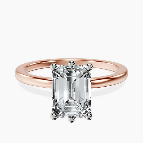 14ct Rose Gold Six Prong Solitaire 1.5mm Lab Diamond Ring front image
