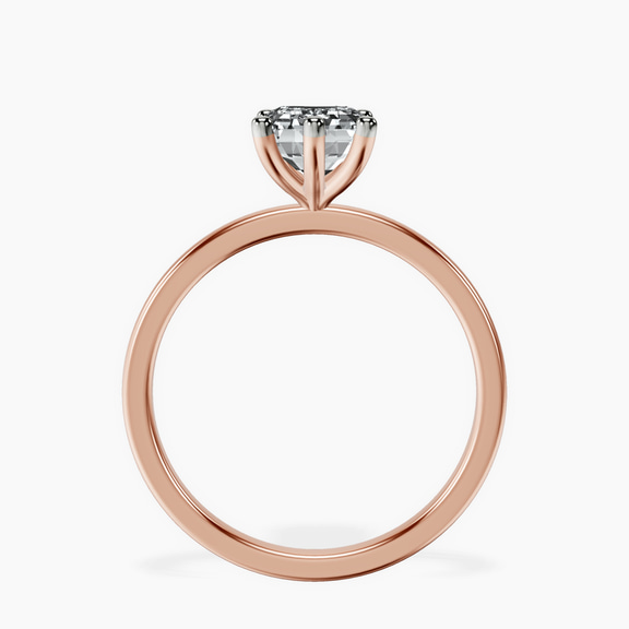 14ct Rose Gold Six Prong Solitaire 1.5mm Lab Diamond Ring side right image one