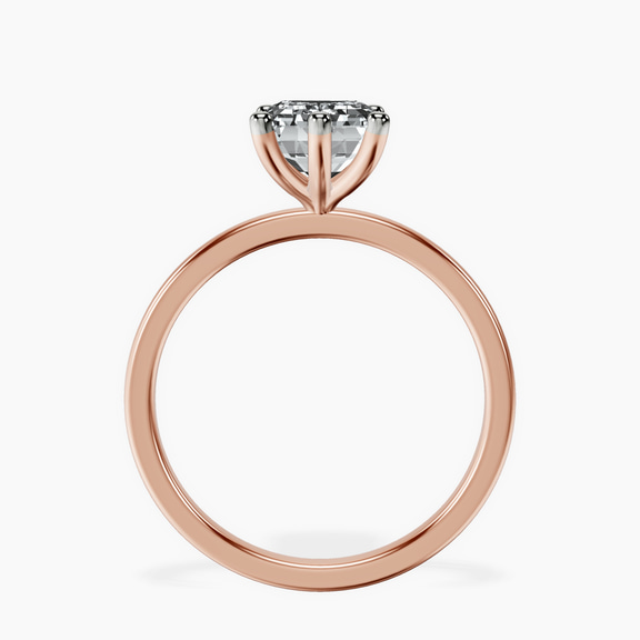 18kt Rose Gold Six Prong Solitaire 1.5mm Lab Diamond Ring side right image one