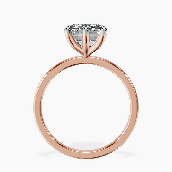 10kt Rose Gold Six Prong Solitaire 1.5mm Lab Diamond Ring side right image one