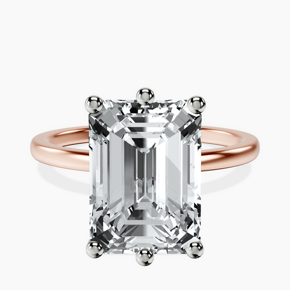 10kt Rose Gold Six Prong Solitaire 1.5mm Lab Diamond Ring front image