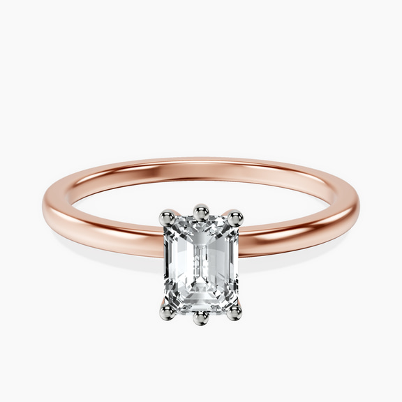 14kt Rose Gold Six Prong Solitaire 1.5mm Lab Diamond Ring front image