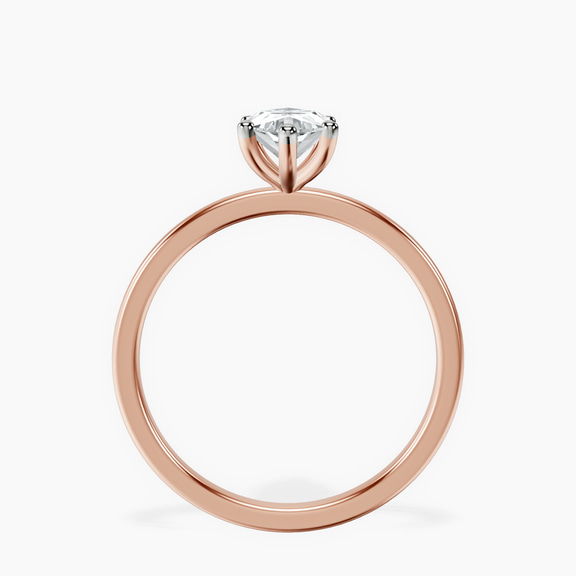 18kt Rose Gold Six Prong Solitaire 1.5mm Lab Diamond Ring side right image one
