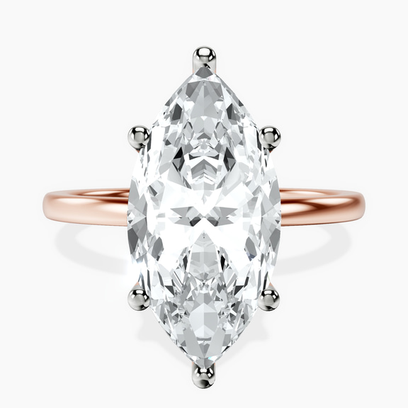14kt Rose Gold Six Prong Solitaire 1.5mm Lab Diamond Ring front image