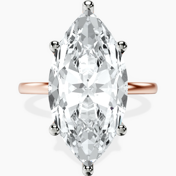 14kt Rose Gold Six Prong Solitaire 1.5mm Lab Diamond Ring front image