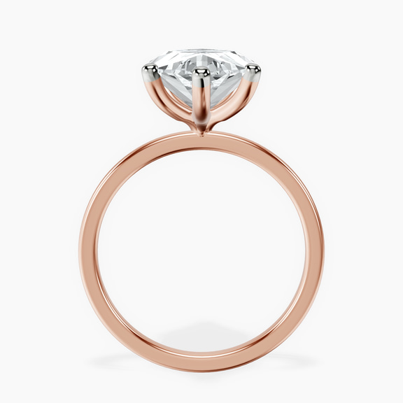14kt Rose Gold Six Prong Solitaire 1.5mm Lab Diamond Ring side right image one