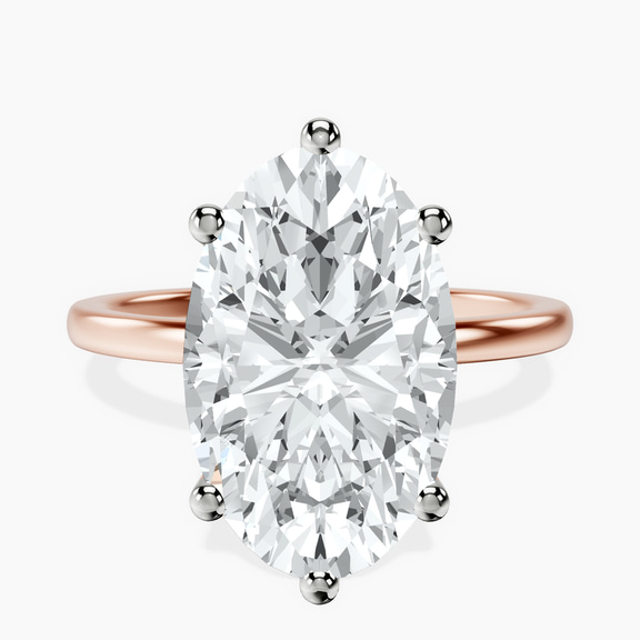 10kt Rose Gold Six Prong Solitaire 1.5mm Lab Diamond Ring front image