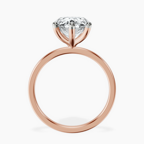 10kt Rose Gold Six Prong Solitaire 1.5mm Lab Diamond Ring side right image one