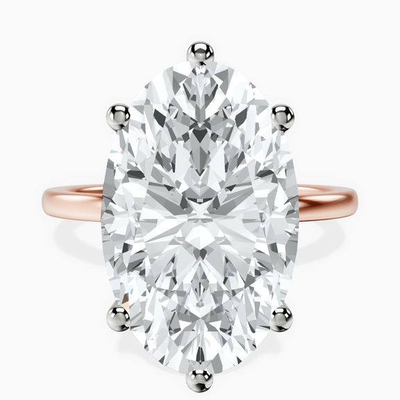14kt Rose Gold Six Prong Solitaire 1.5mm Lab Diamond Ring front image
