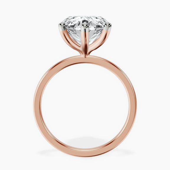 14kt Rose Gold Six Prong Solitaire 1.5mm Lab Diamond Ring side right image one