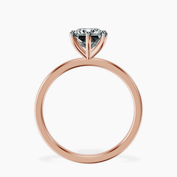 18kt Rose Gold Six Prong Solitaire 1.5mm Lab Diamond Ring side right image one