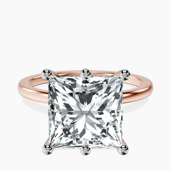 18kt Rose Gold Six Prong Solitaire 1.5mm Lab Diamond Ring front image
