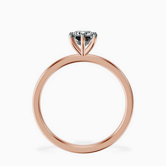 18kt Rose Gold Six Prong Solitaire 1.5mm Lab Diamond Ring side right image one