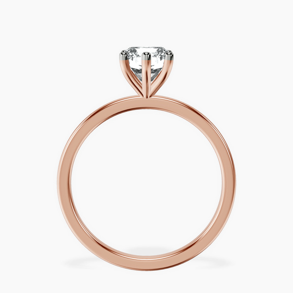 10kt Rose Gold Six Prong Solitaire 1.5mm Lab Diamond Ring side right image one