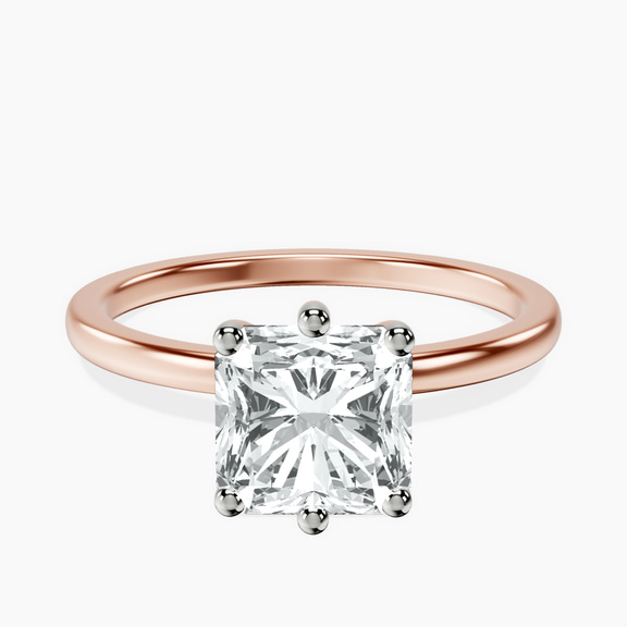 9ct Rose Gold Six Prong Solitaire 1.5mm Lab Diamond Ring front image
