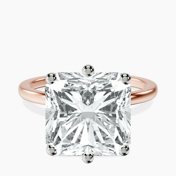 14kt Rose Gold Six Prong Solitaire 1.5mm Lab Diamond Ring front image