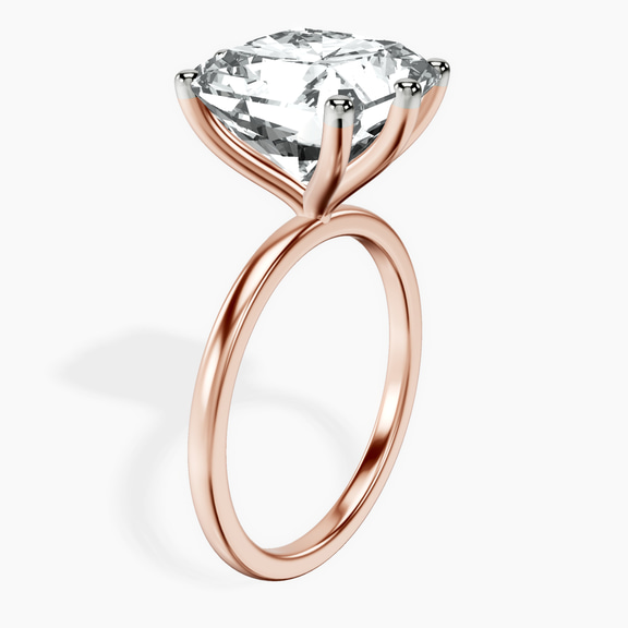 14kt Rose Gold Six Prong Solitaire 1.5mm Lab Diamond Ring standing product image one
