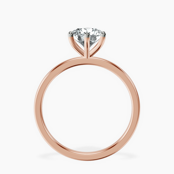 14kt Rose Gold Six Prong Solitaire 1.5mm Lab Diamond Ring side right image one