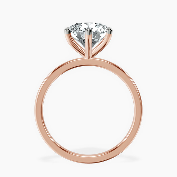 14kt Rose Gold Six Prong Solitaire 1.5mm Lab Diamond Ring side right image one