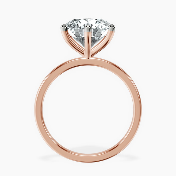 10kt Rose Gold Six Prong Solitaire 1.5mm Lab Diamond Ring side right image one