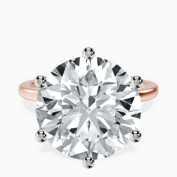 10kt Rose Gold Six Prong Solitaire 1.5mm Lab Diamond Ring front image