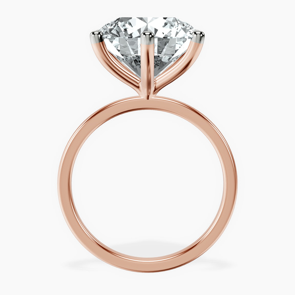 10kt Rose Gold Six Prong Solitaire 1.5mm Lab Diamond Ring side right image one