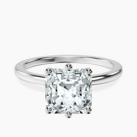 14kt White Gold Six Prong Solitaire 1.5mm Lab Diamond Ring front image